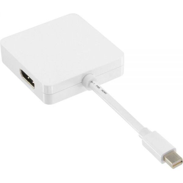 Adapter AV InLine DisplayPort Mini - DisplayPort - HDMI - DVI biały (17195I)