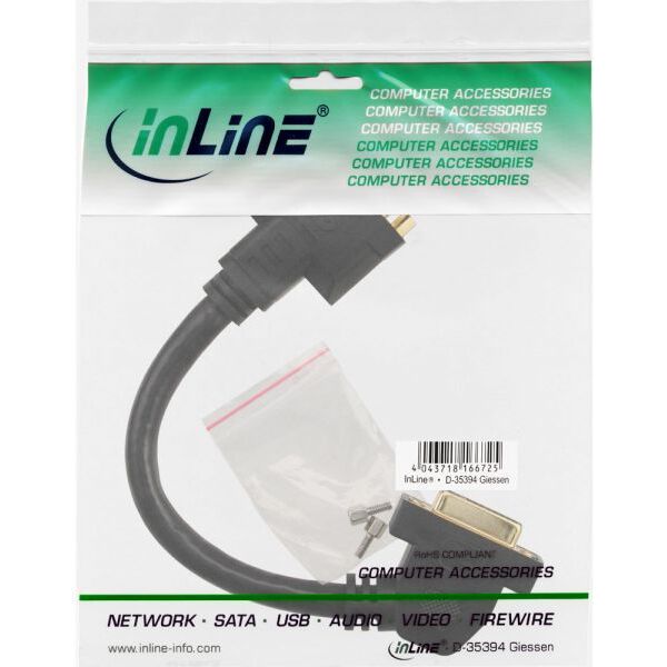 Adapter AV InLine DVI-I - DVI-I czarny (17301G)