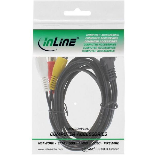 Kabel Intos Jack 3.5mm - RCA (Cinch) x3 1.5m czarny (89600)