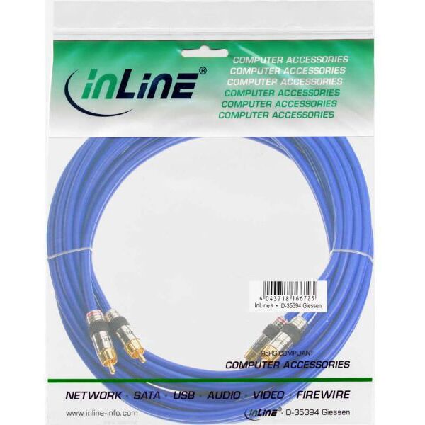 Kabel Intos RCA (Cinch) x2 - RCA (Cinch) x2 7m niebieski (89707P)