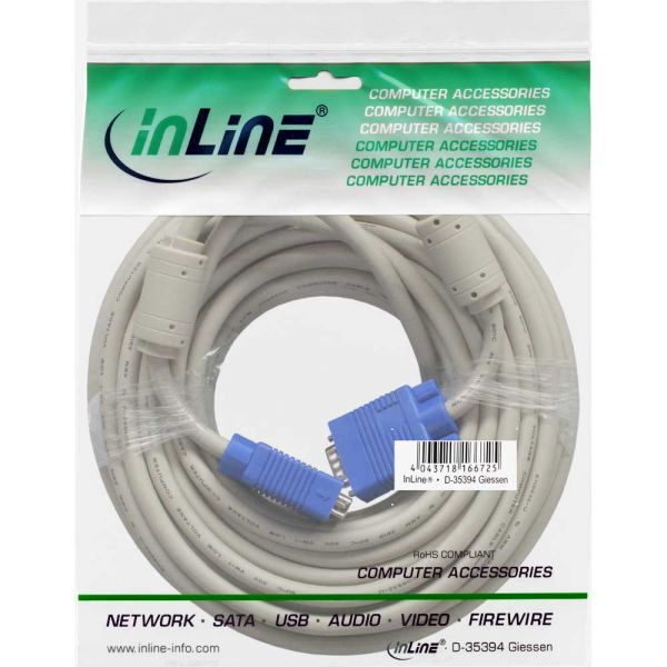 Kabel InLine D-Sub (VGA) - D-Sub (VGA) 10m niebieski (17717)
