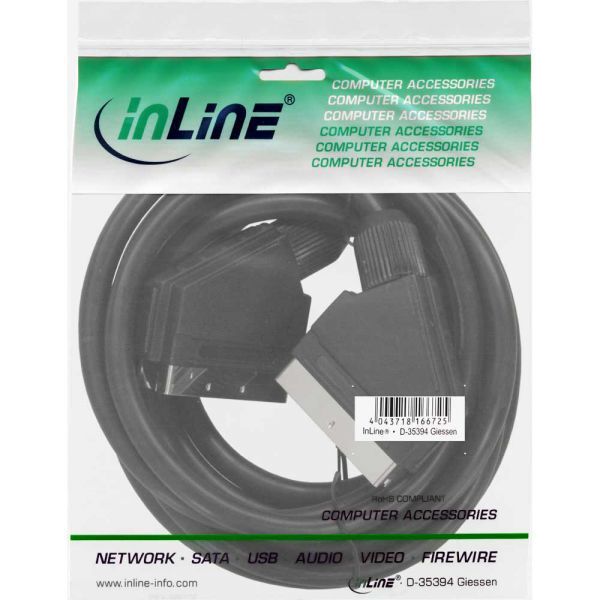 Kabel InLine Scart - Scart 5m czarny (89975)