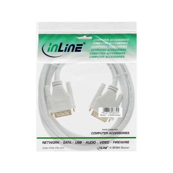 Kabel InLine DVI-D - DVI-D 5m biały (17775W)