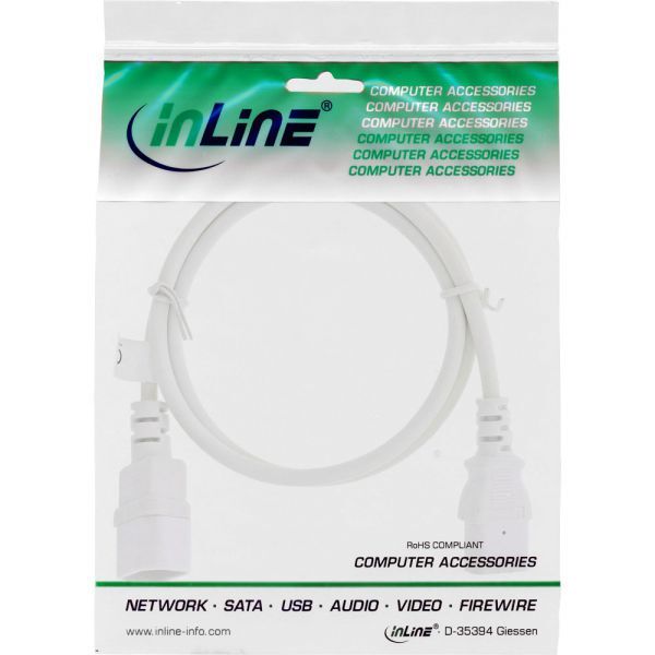 Kabel zasilający InLine 3pin IEC M/F 1m (16631W)