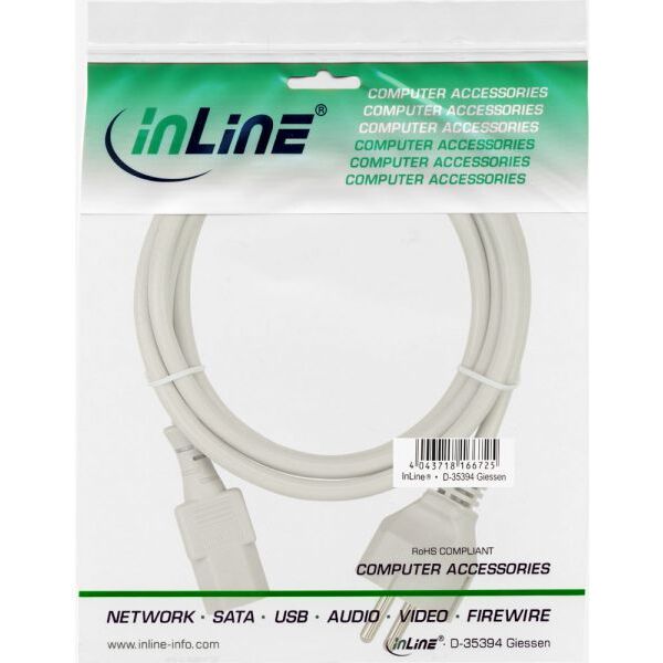 Kabel zasilający InLine Typ F German - IEC connector (16651G)