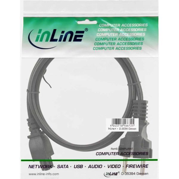 Kabel zasilający InLine Typ F German -" Mikey Mouse" laptop Plug (16656N)