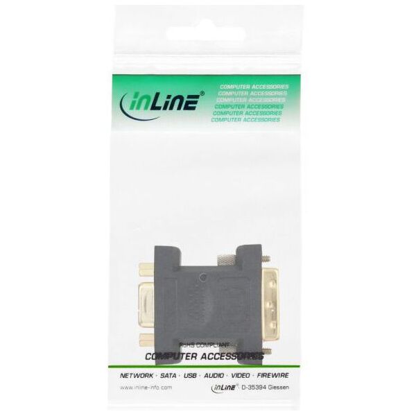 Adapter AV InLine DVI-A - D-Sub (VGA) czarny (17780P)