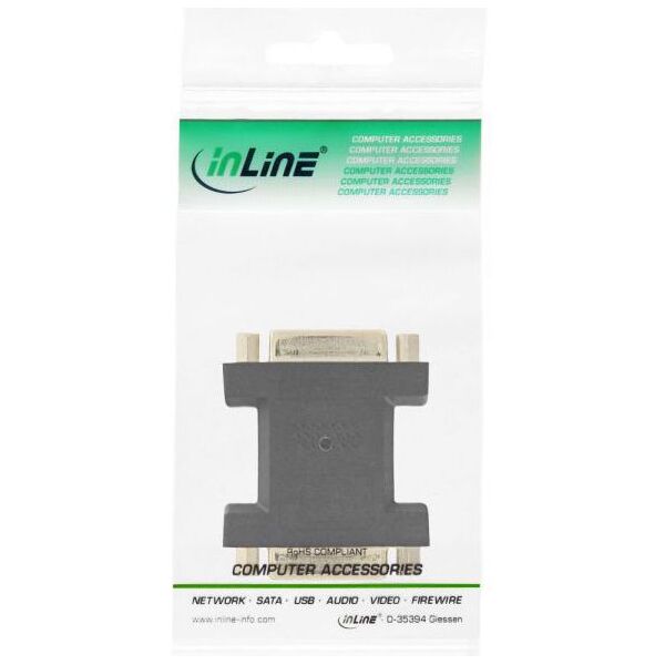 Adapter AV InLine DVI-D - DVI-D czarny (17781B)