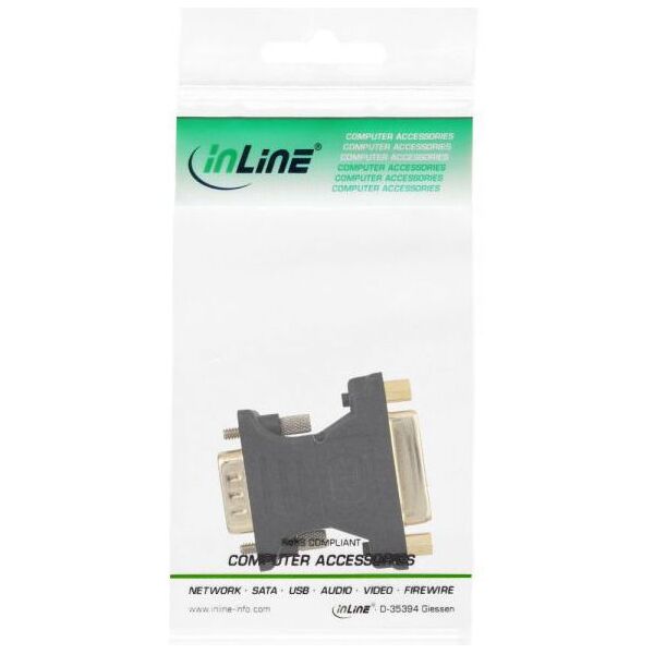 Adapter AV InLine DVI-I - D-Sub (SVGA) czarny (17790P)
