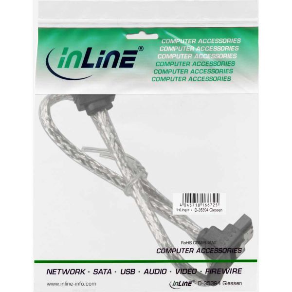 InLine SATA - SATA, 0.5m, Biały (27305X)
