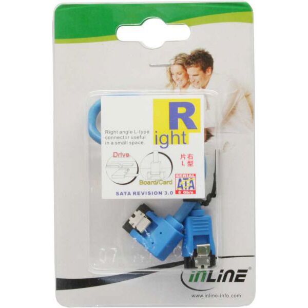 InLine SATA - SATA, 0.5m, Niebieski (27705R)