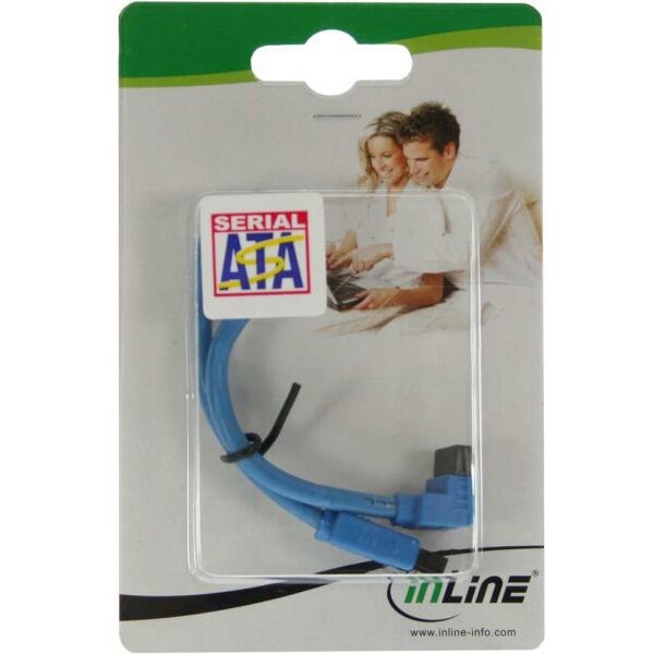 InLine SATA - SATA, 0.15m, Niebieski (27701F)