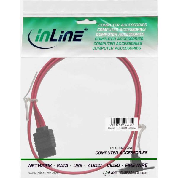 InLine SATA - SATA, 0.5m, Czerwony (27305W)