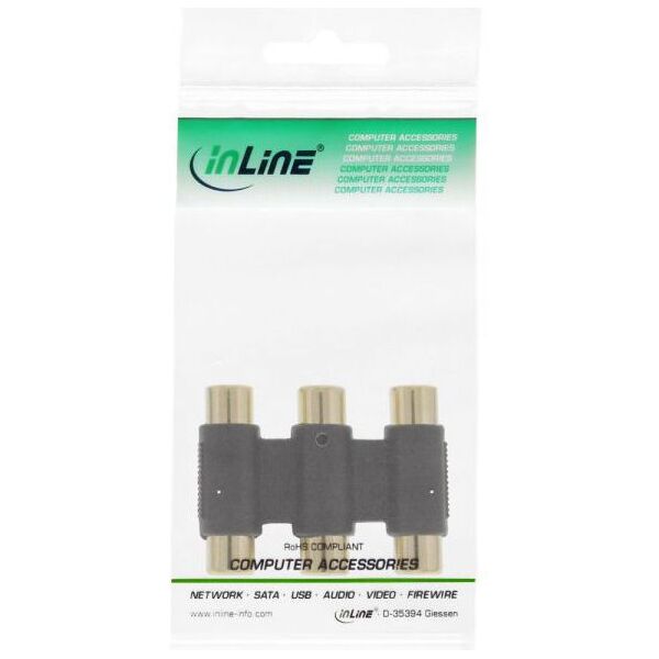 Adapter AV InLine RCA (Cinch) x3 - RCA (Cinch) x3 czarny (99319)