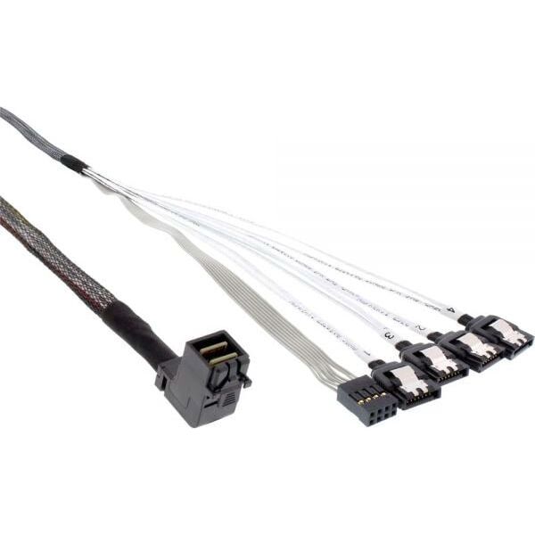 InLine SFF 8643 - SATA x4, 0.5m, Szary (27631A)