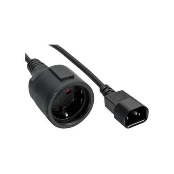 Kabel zasilający InLine C14 plug - German Typ F socket czarny 1m (16659A)