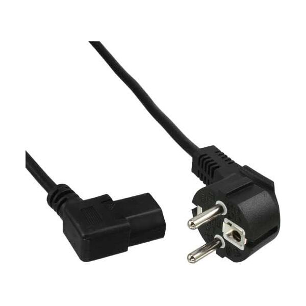 Kabel zasilający InLine Typ F kątowy - IEC connector lewy kątowy (16752L)