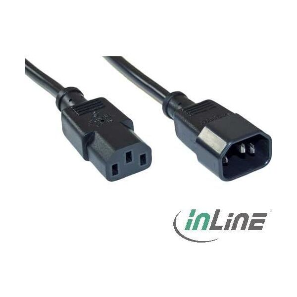 Kabel zasilający InLine Power Cord przedłużacz C13 - C14 1.8m z ETL (for US use) (16632V)