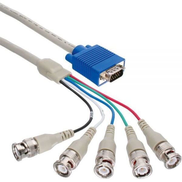 Kabel InLine D-Sub (VGA) - BNC x5 5m szary (17555)