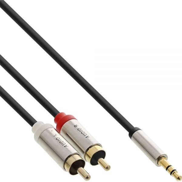 Kabel InLine Jack 3.5mm - RCA (Cinch) x2 1m srebrny (99241)
