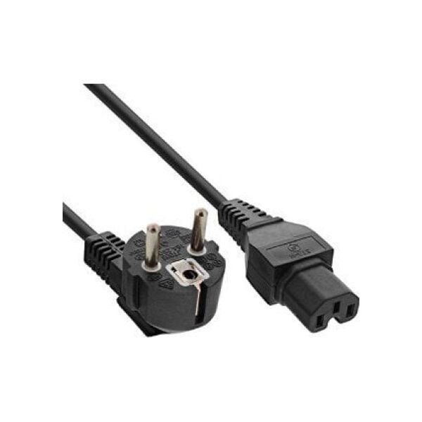 Kabel zasilający InLine CEE7/7 kątowy - C15 prosty (16810F)
