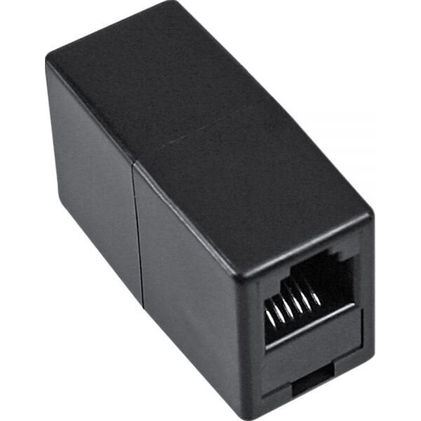 InLine Adapter RJ12 żeński/żeński, 6P6C, czarny (69999)