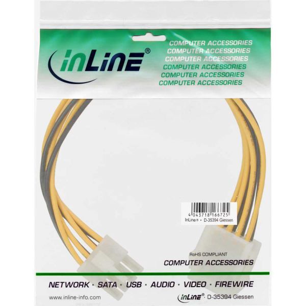 InLine ATX/EPS 8-pin - ATX/EPS 8-pin, 0.2m, Żółty (26631)
