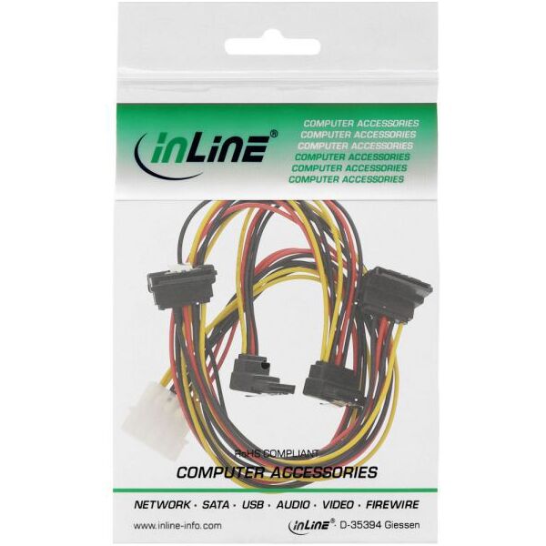 InLine Molex - SATA x4, 0.55m, Wielokolorowy (29672B)