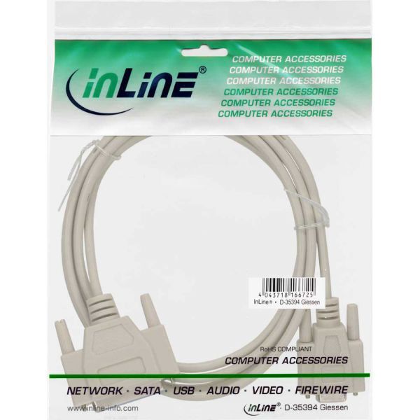 InLine DB-9 - DB-25, 2m, Szary (12122)