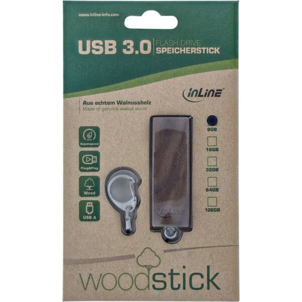 Pendrive InLine Woodstick, 8 GB  (35061W)