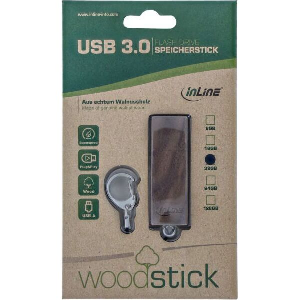 Pendrive InLine Woodstick, 32 GB  (35063W)
