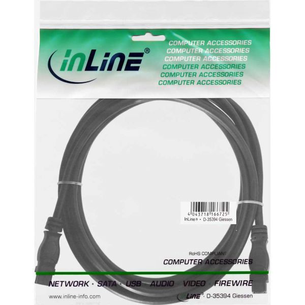 InLine Firewire 9-pin - Firewire 9-pin, 1.8m, Czarny (39902)