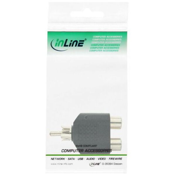 Adapter AV InLine RCA (Cinch) - RCA (Cinch) x2 czarny (99310)