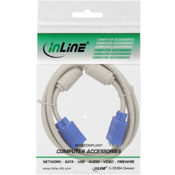 Kabel InLine D-Sub (VGA) - D-Sub (VGA) 1m niebieski (17702)