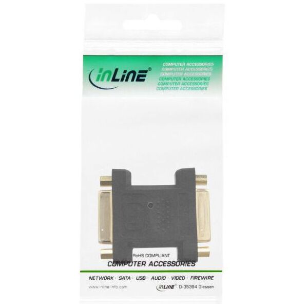 Adapter AV InLine DVI-I - DVI-I czarny (17781P)