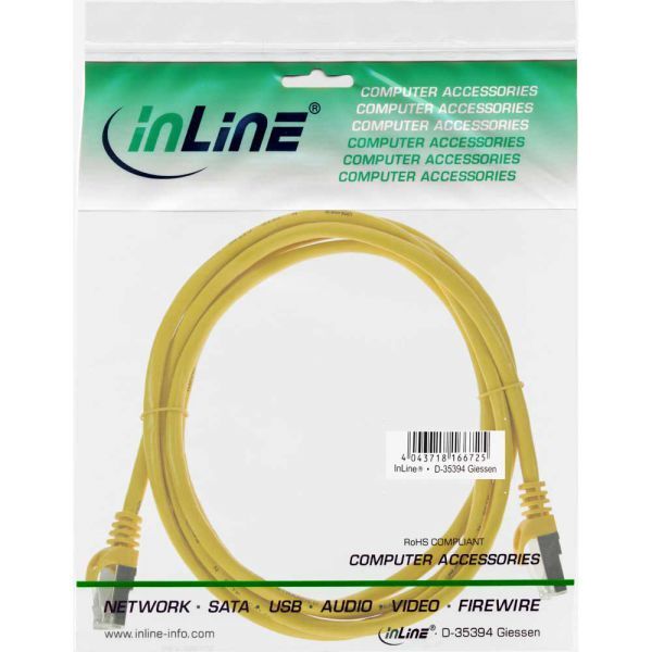 InLine Patch Kabel Sieciowy F/UTP Cat.5e żółty 1m - 71501Y