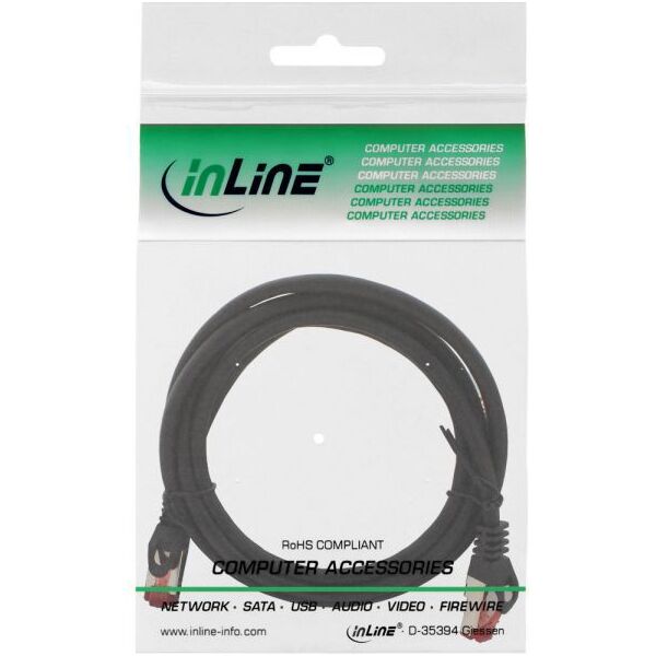 InLine Patchcord S/FTP, PiMF, Cat.6, 250MHz, halogen free, czarny, 1.5m (76912S)