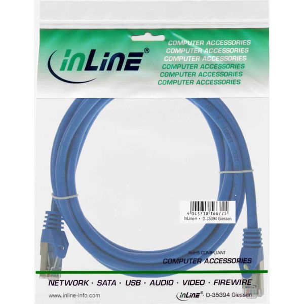 InLine Patchcord SF/UTP, Cat.5e, niebieski, 1.5m (72514B)