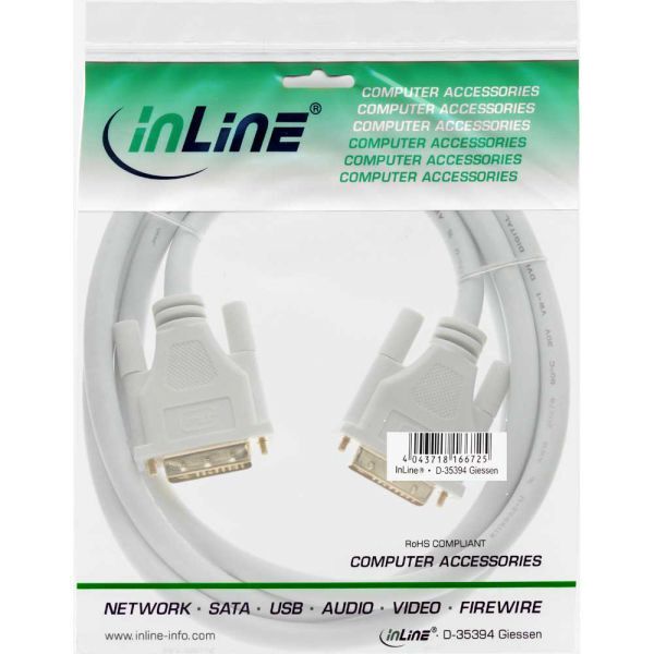 Kabel InLine DVI-D - DVI-D 2m biały (17772W)