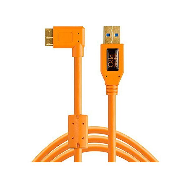 Tether Tools TPro USB 3.0 Micro-B Right Angle 4.6m/15' ORG (TET-CU61RT15-ORG)
