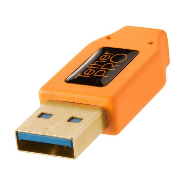 Tether Tools TPro USB 3.0 Micro-B Right Angle 4.6m/15' ORG (TET-CU61RT15-ORG)