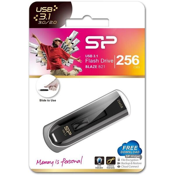 Pendrive Silicon Power Blaze B21, 256 GB  (SP256GBUF3B21V1K)