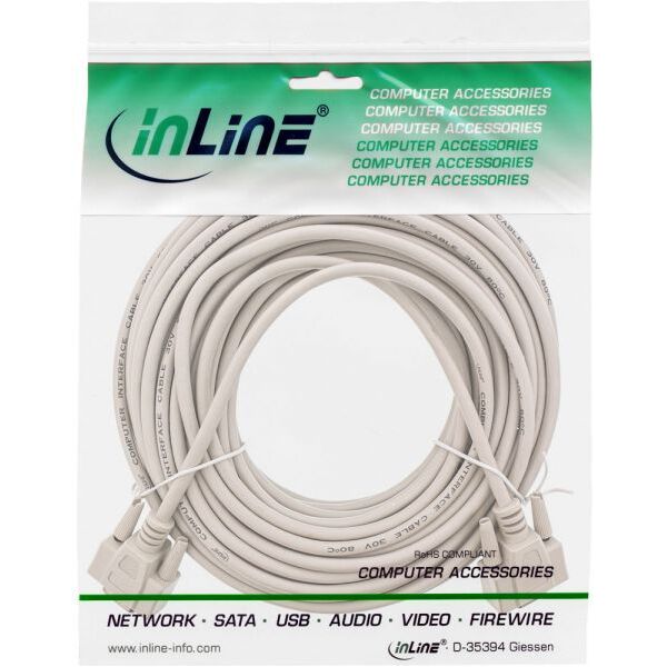 InLine DB-9 - DB-9, 20m, Szary (12214)