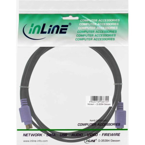 InLine PS/2 - PS/2, 2m, Czarny (13342W)