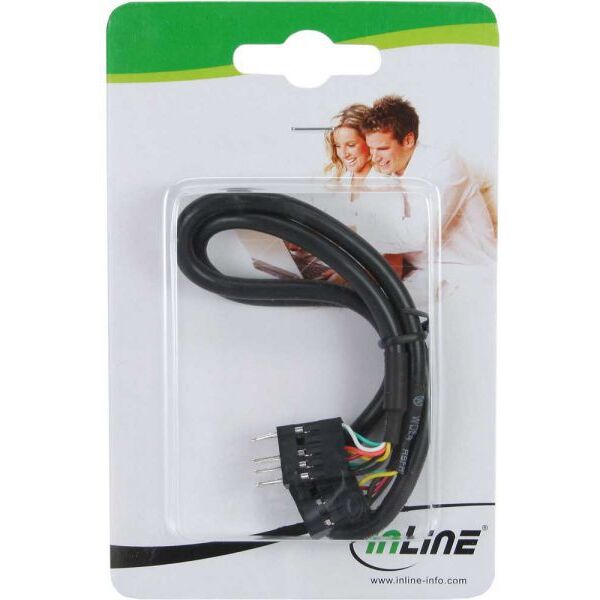 InLine USB 9 pin - USB 9 pin, 0.4m, Czarny (19995D)