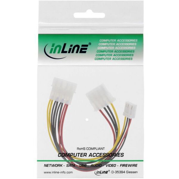 InLine Molex - 4-pin Floppy, 0.13m, Wielokolorowy (29658)