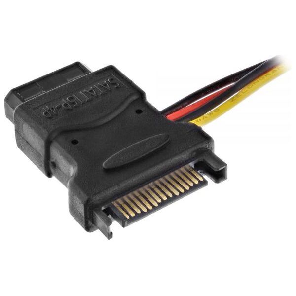 InLine SATA 15-pin - Molex x3, 0.15m, Wielokolorowy (29679)