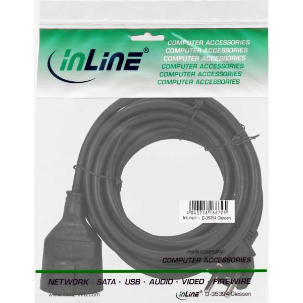 InLine Przedłużacz zasilania, czarny 3m (16403)