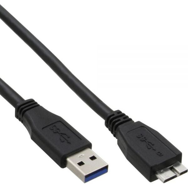 Kabel USB InLine USB-A - micro-B 0.5 m Czarny (35405)