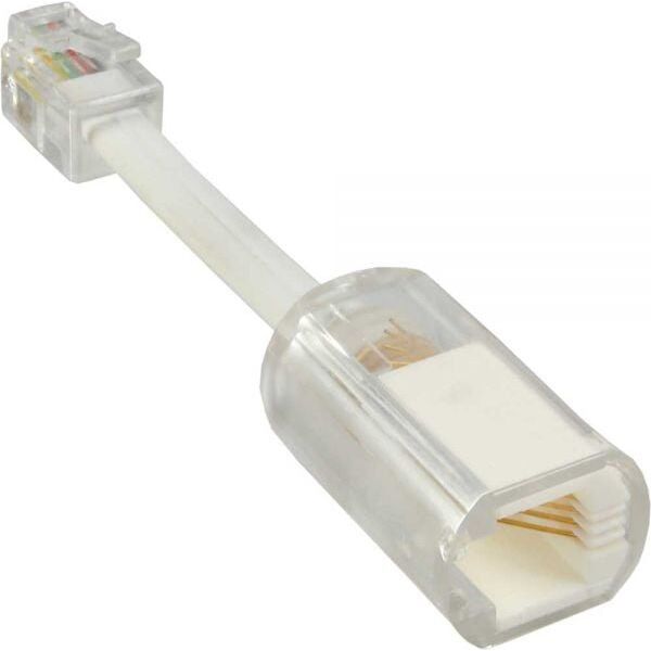 InLine Adapter Twist-Stop, RJ10, przeźroczysty + Kabel (18890)